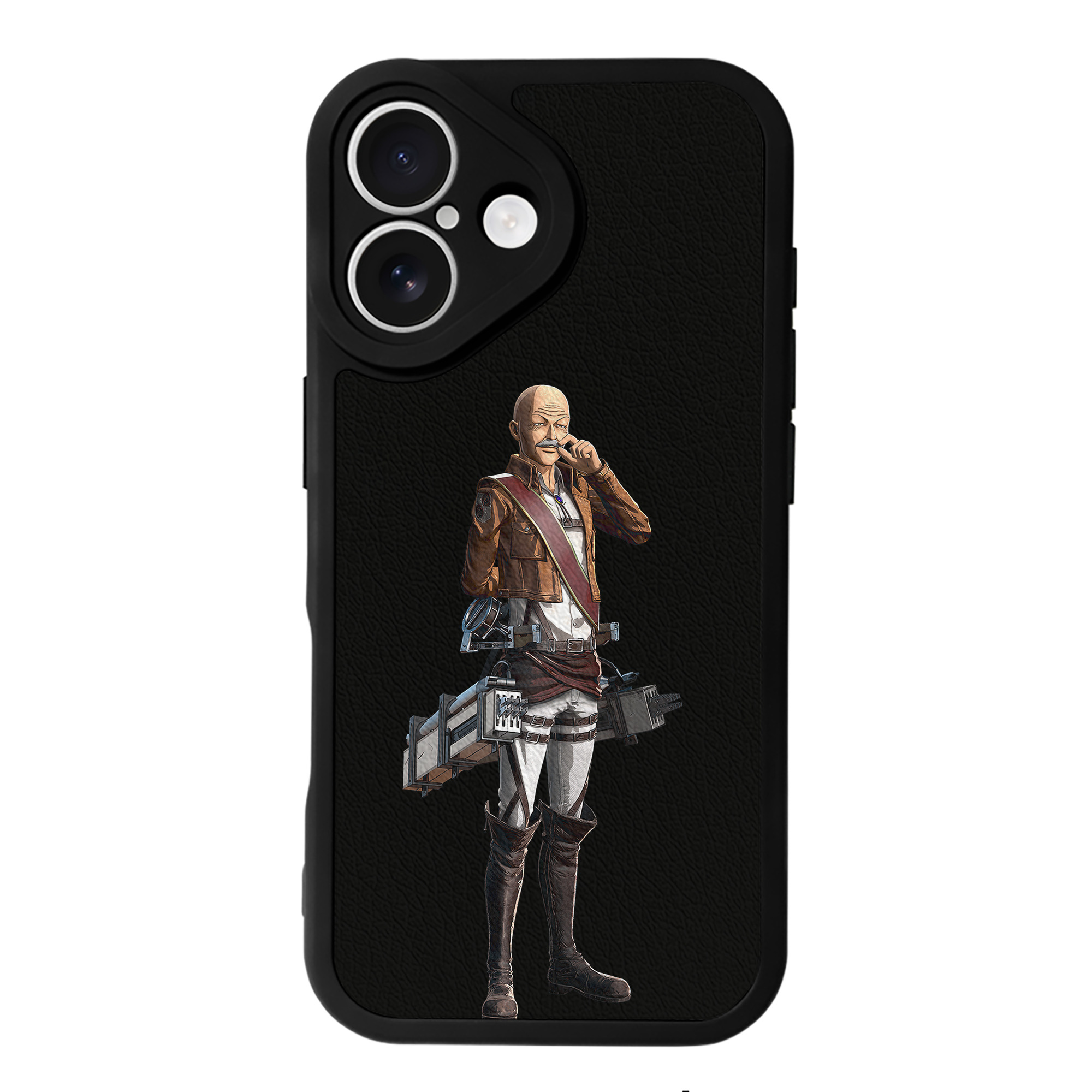 （画像用） 進撃の巨人 ドット·ピクシス Attack on Titan Dot Pixis 【iPhone 16シリーズ対応】シリコンスマホケース（レザー調） 材質：シリコン